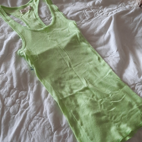 Lime Green Long Racerback Tank - Picture 2 of 4
